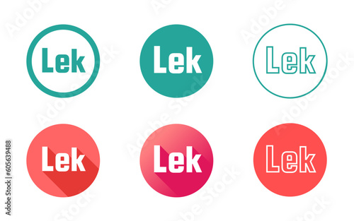 Albanian Lek Symbol Icon Set