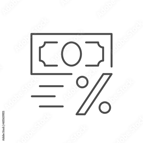 Money interest line outline icon