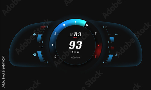 Modern car dasboard. Vector template for your design.