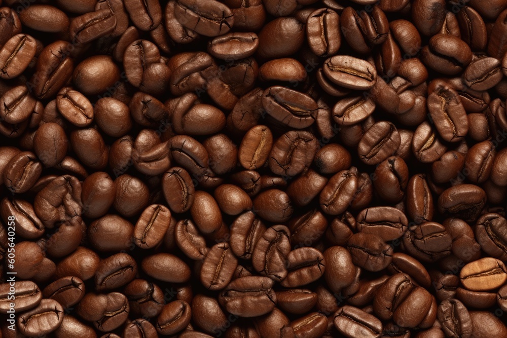 Seamless of coffee beans for background texture, coffee beans closeup, Generated by AI Seamless of coffee beans for background texture, coffee beans closeup, Generated by AI