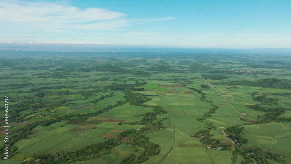 Sugarcane plantations and agricultural land in the countryside. Negros, Philippines Sugarcane plantations and agricultural land in the countryside. Negros, Philippines