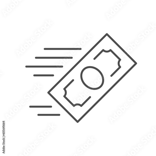 Sending money line outline icon