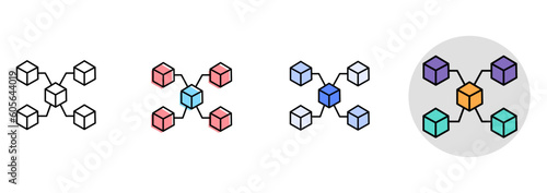  Decentralization Symbol. Decentralized Icon. Peer-to-Peer Icon. Blockchain Icon.