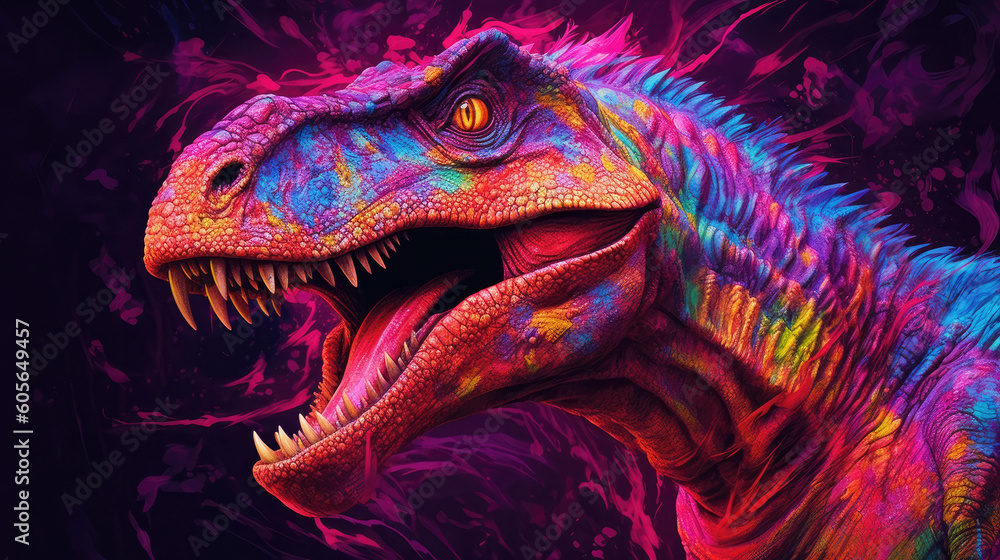 Obraz premium t-rex red dragon spirit animal - by generative ai