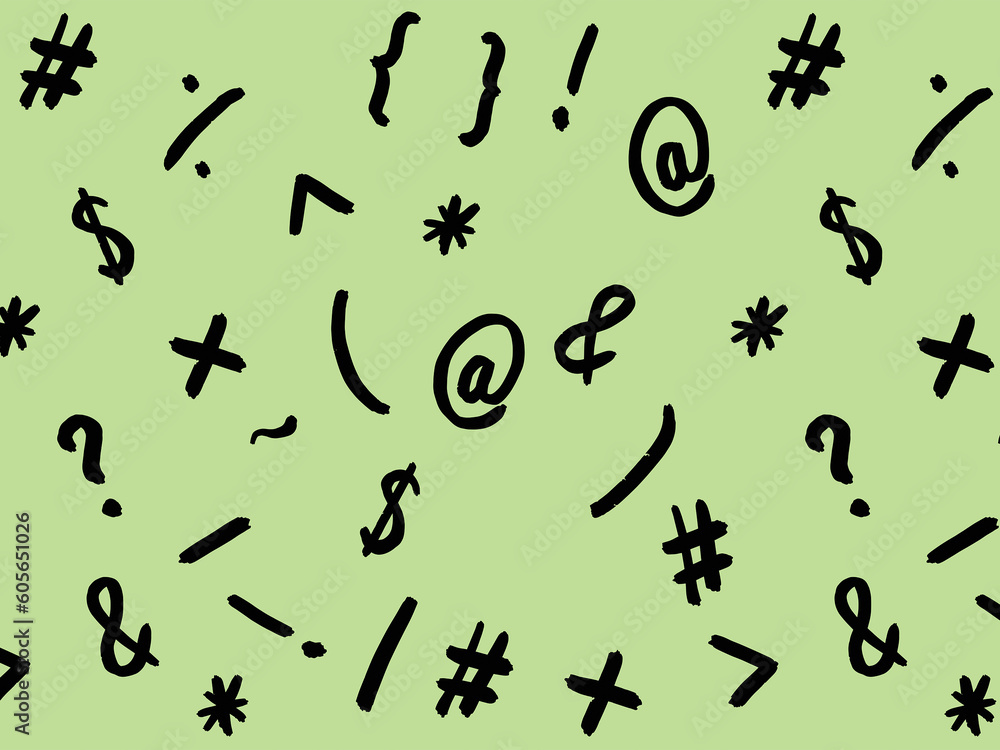 pattern with the image of keyboard symbols. Punctuation marks. Template for applying to the surface. pastel pea background. Horizontal image. pattern with the image of keyboard symbols. Punctuation marks. Template for applying to the surface. pastel pea background. Horizontal image.