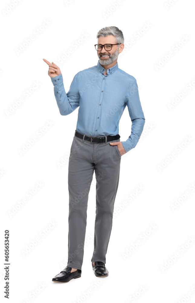 Mature businessman in stylish clothes posing on white background Mature businessman in stylish clothes posing on white background