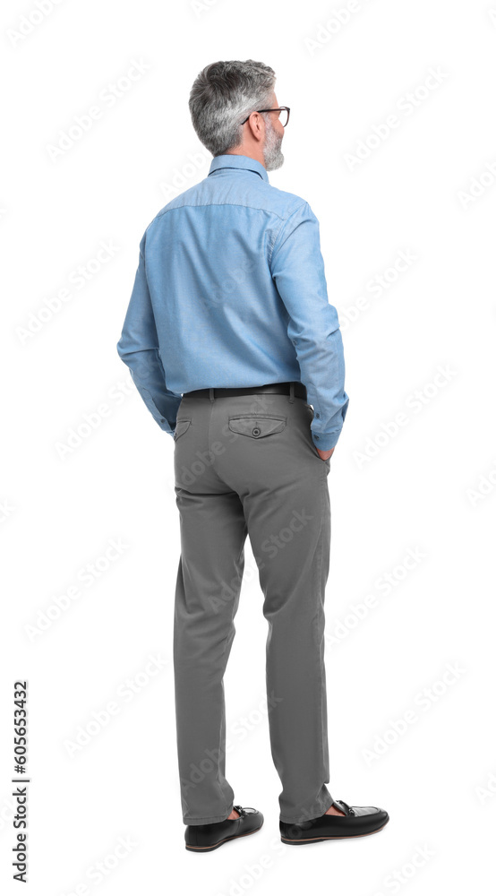 Mature businessman in stylish clothes posing on white background Mature businessman in stylish clothes posing on white background