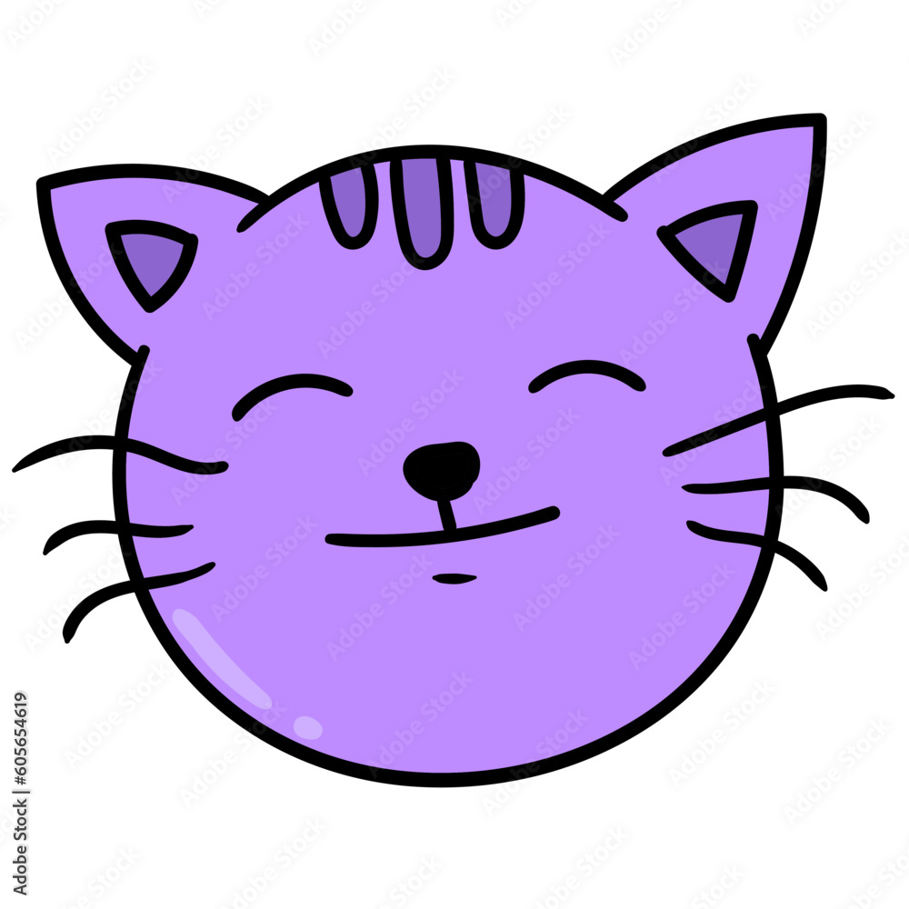Vector of purple cat isolated in white background Vector of purple cat isolated in white background