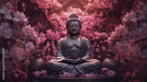 statue of buddha, ai generative