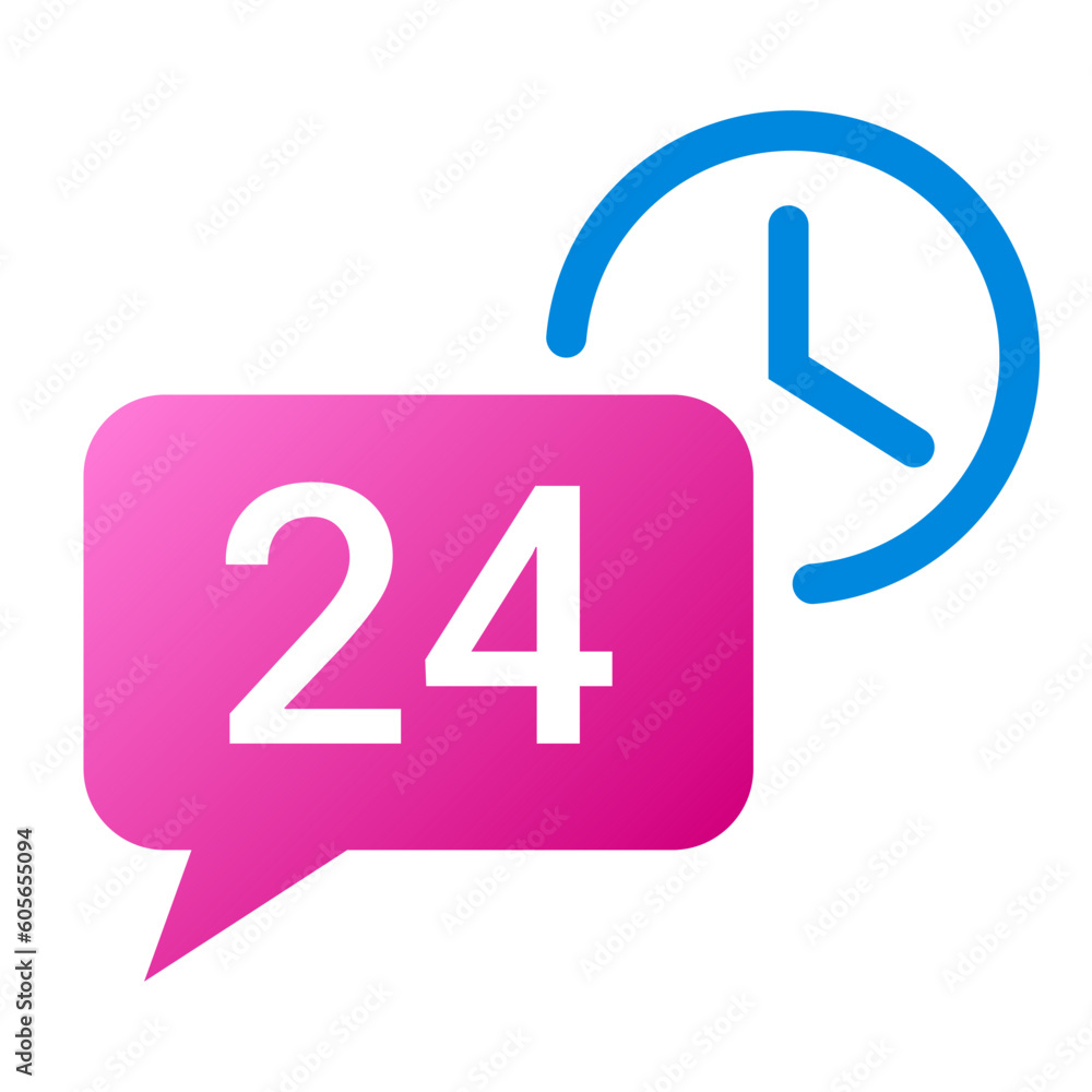 Obraz premium Vector design with 24 hour sign