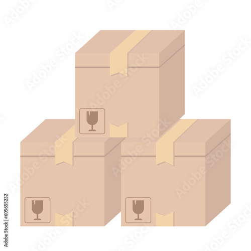 Vector of cardboard boxes on a white background