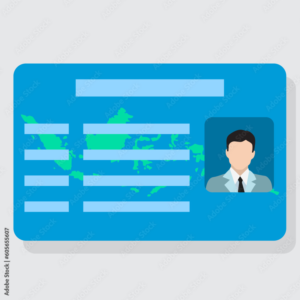 Editable design of an identity card, visa or a driver license template