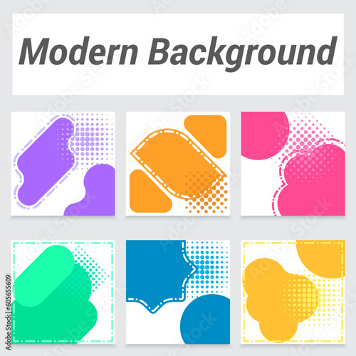 Editable set of modern background, printout designs in different colors