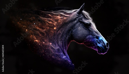 horse head with galaxy background © Sndor