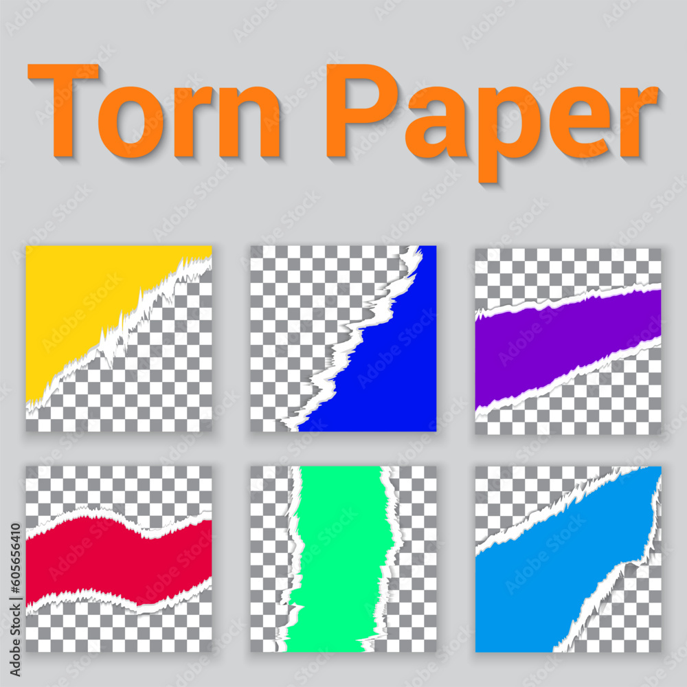 Vector illustration of a printout torn paper template design