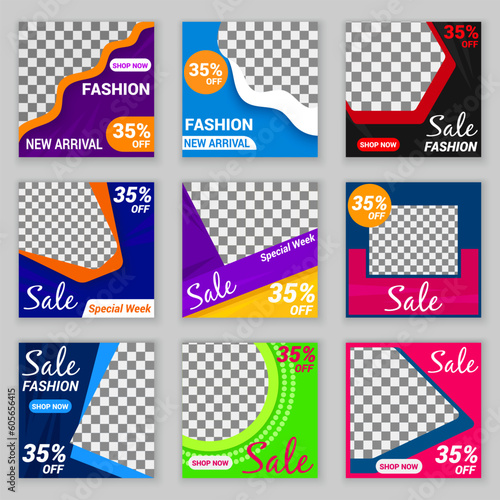 Vector illustration of a set of sale banners template design