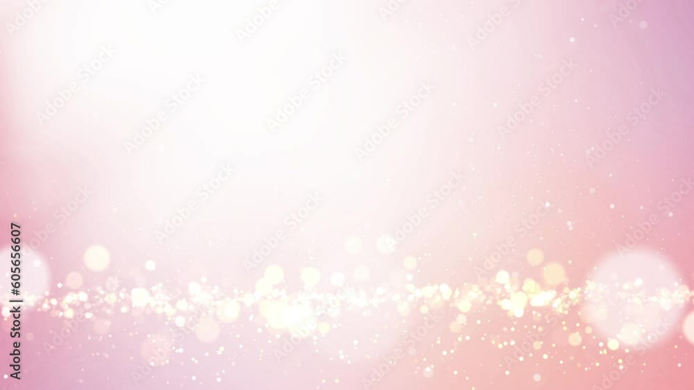 colorful Glittering particle floating light pink background. smooth ...