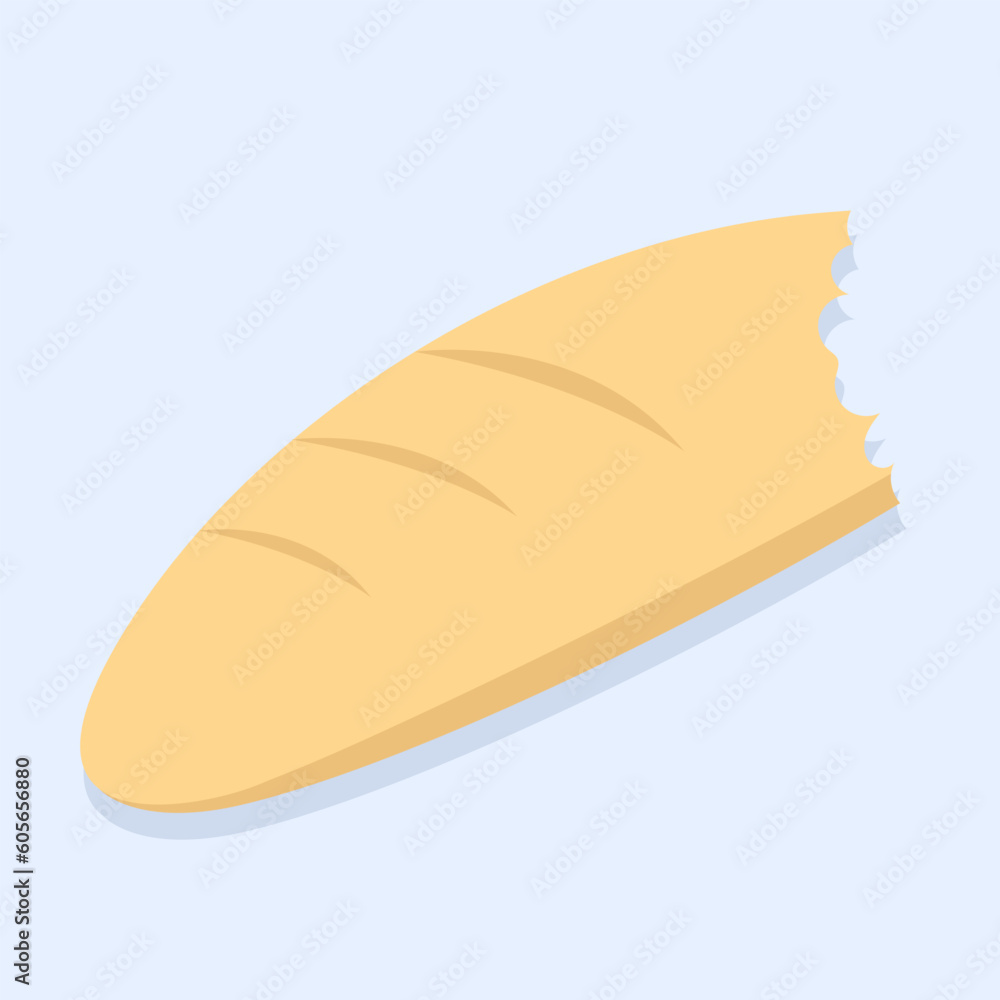 Vector illustration of a bitten bread
