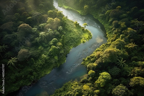 aerial view of the river  ai generative