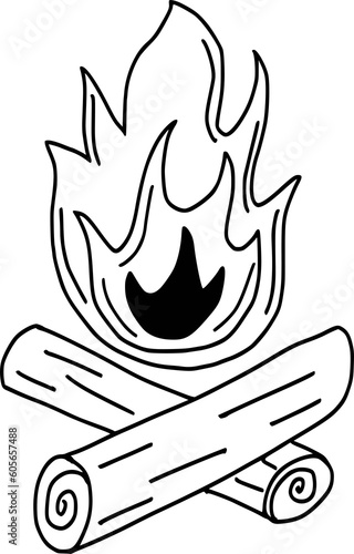 Campfire doodle illustration