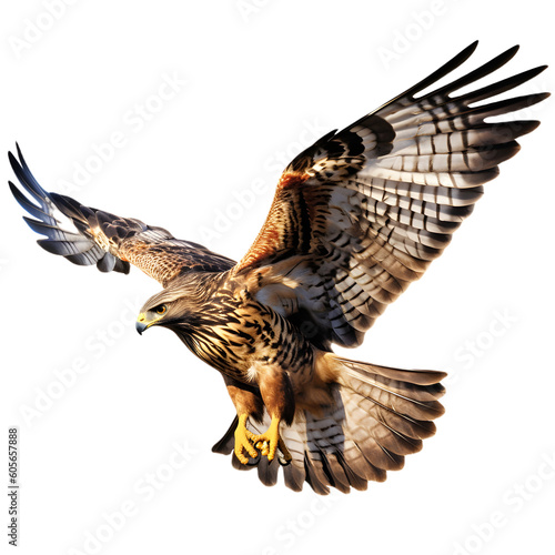 Beautiful eagle soaring through the sky made with generative AI - transparant background - png