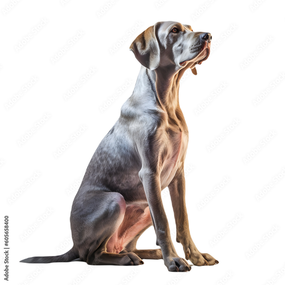 Dog sitting in pose made with generative AI - transparant background - png Dog sitting in pose made with generative AI - transparant background - png