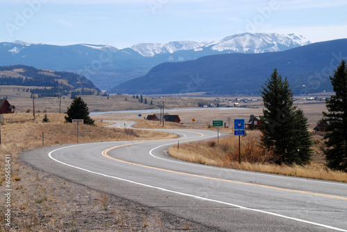 winding mountain road Highway 149 in Colorado near Creede photo