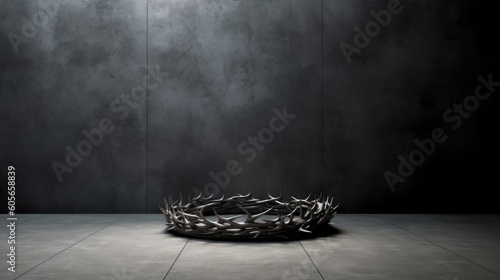Crown thorns as symbol of passion, death and resurrection of Jesus Christ, ai generative