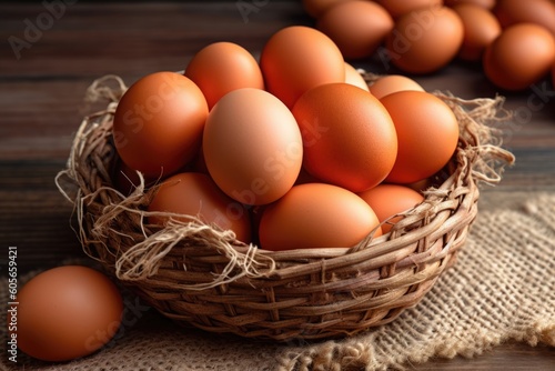 eggs in a basket, ai generative
