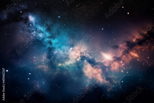 Night sky universe filled with stars and nebula  Generative ai