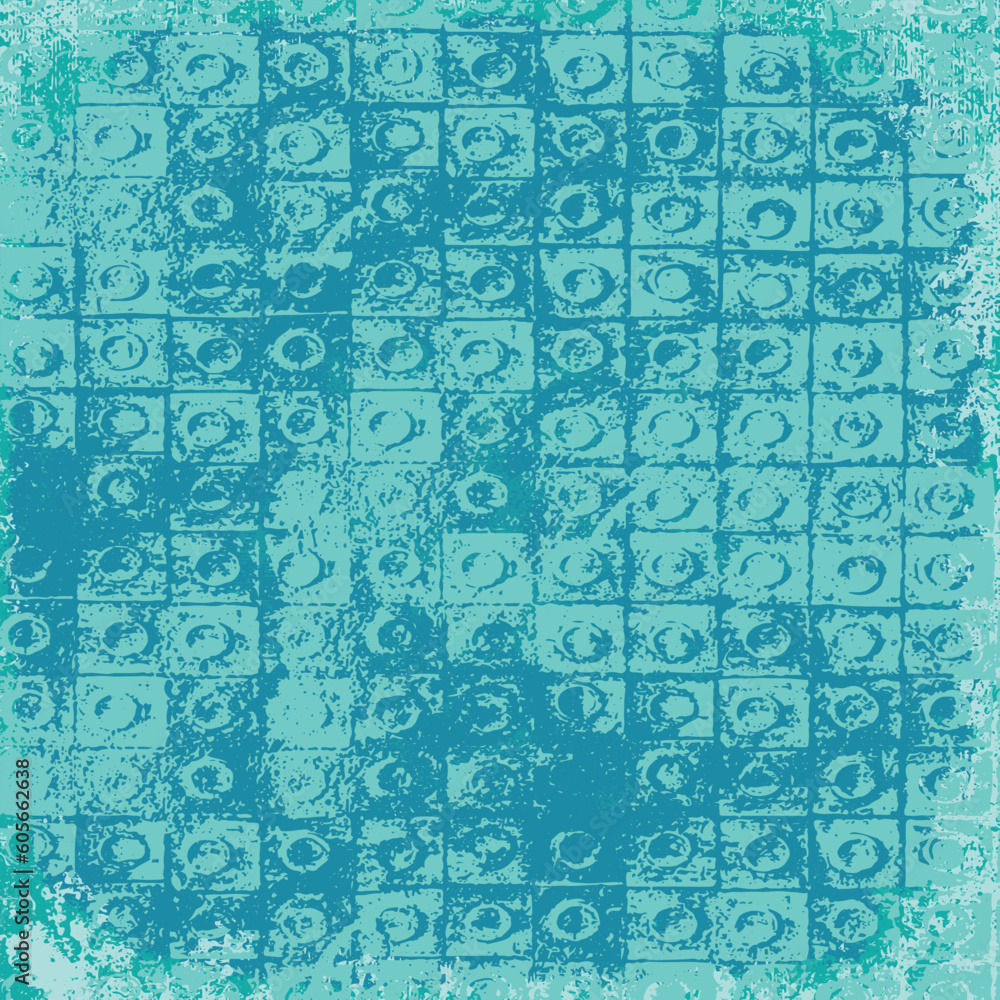 Grunge background turquoise. Abstract scratched texture. Vector graffiti