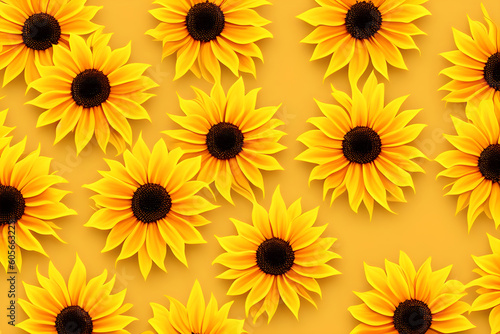 Yellow flowers background ai generative