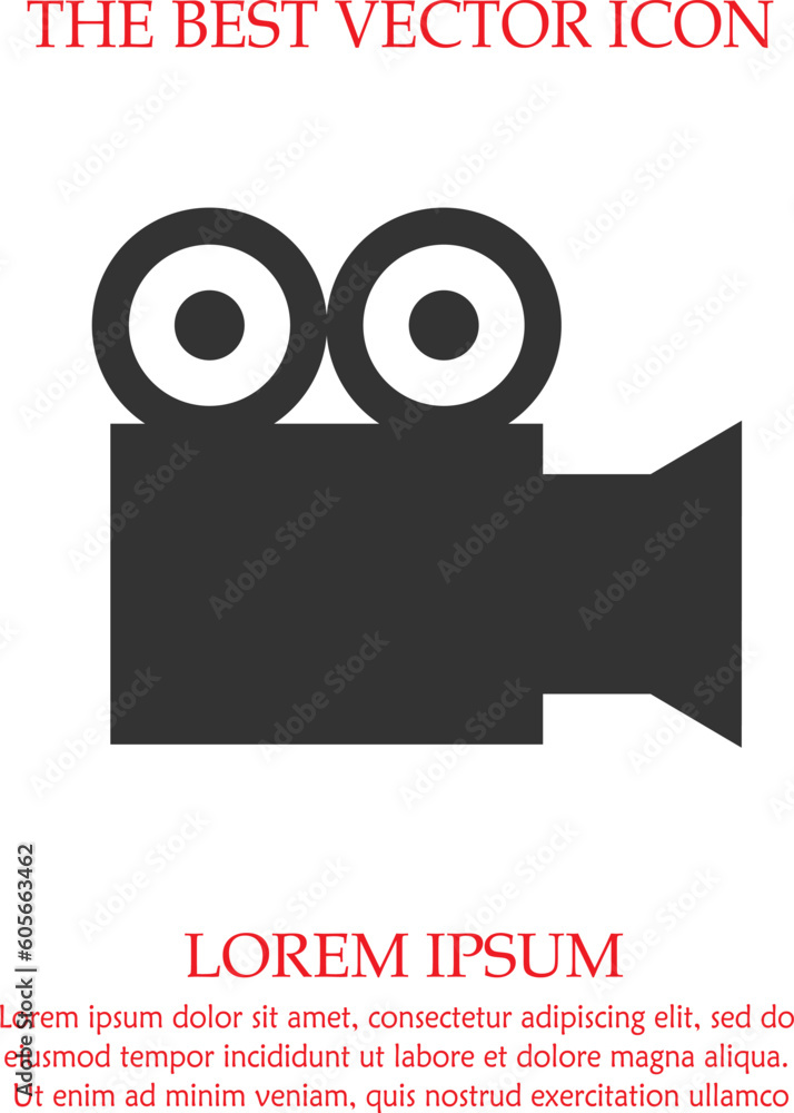 Video camera vector icon eps 10. Simple isolated illustration Video camera vector icon eps 10. Simple isolated illustration