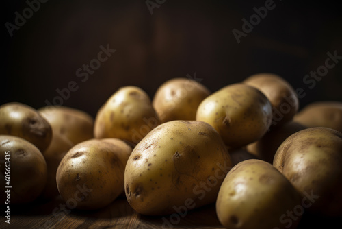 Macro picture of potatoes, Generative ai