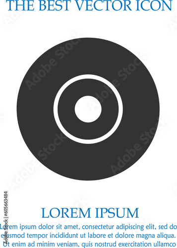 CD vector icon eps 10. Compact disc simple isolated illustration