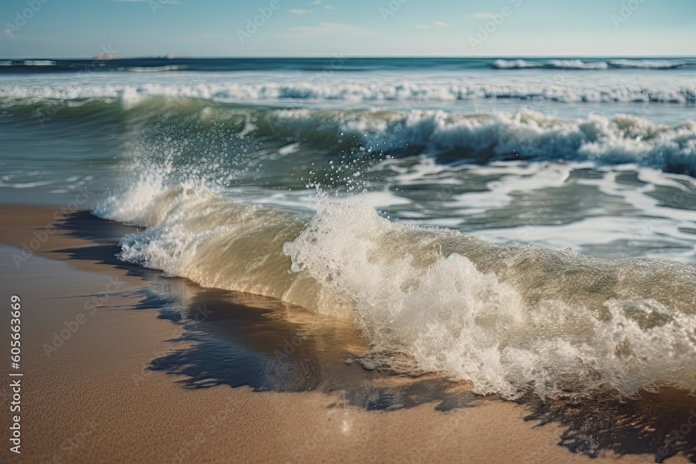 Waves on the beach, Generative ai Waves on the beach, Generative ai