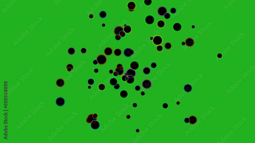 Animated black bubbles spread on green chroma background Animated black bubbles spread on green chroma background