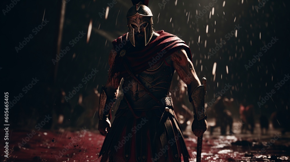 Spartan Warrior S2, Generative AI, Illustration	
