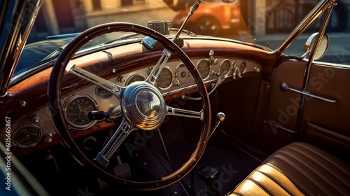 Vintage Car Interior Closeup