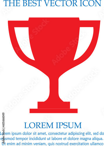 Trophy cup vector icon eps 10. Simple winner symbol