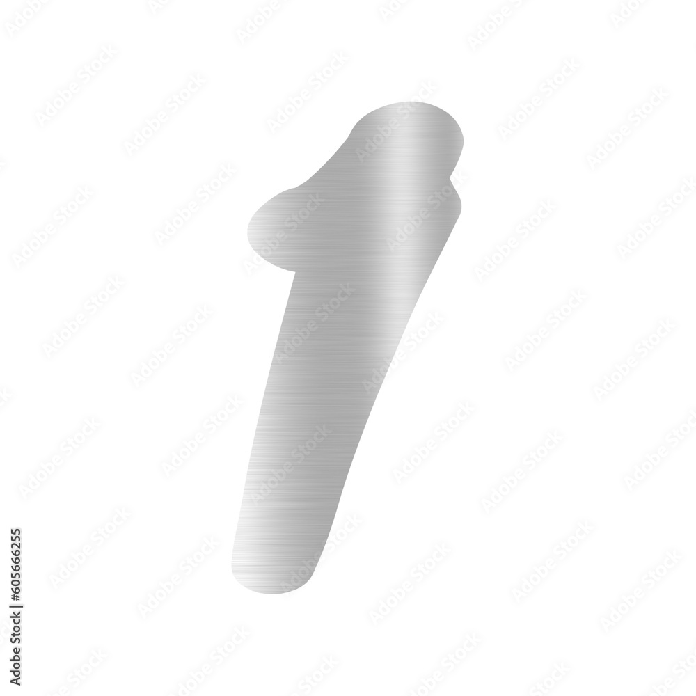 Fototapeta premium 1 number with silver glitter