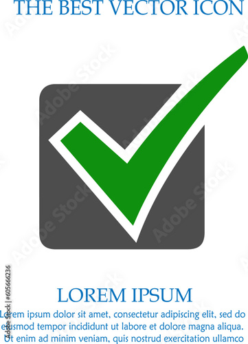 Check mark vector icon eps 10. Simple isolated illustration