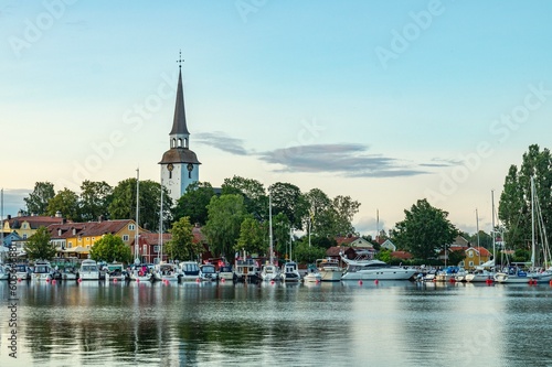 View of Mariefred, Sweden over the water.