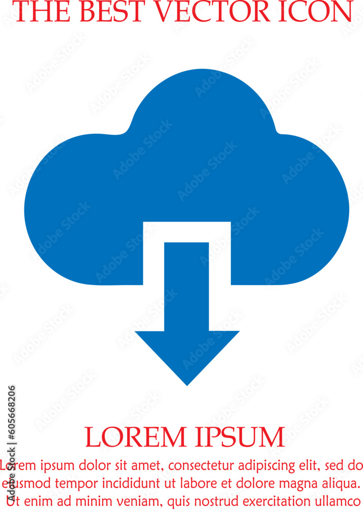Cloud vector icon eps 10. Download symbol. Simple isolated illustration. Cloud vector icon eps 10. Download symbol. Simple isolated illustration.