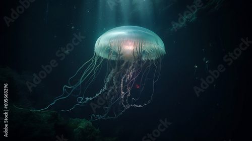 Jelly fish in the water © JJ1990