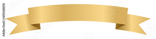 Golden ribbon or label. Banner symbol. Wave banner elements. Vector illustration