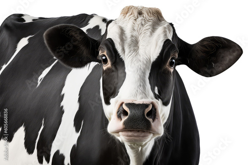 Holstein - Friesian cow isolated on white background.