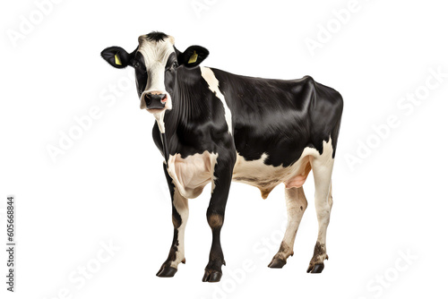 Holstein - Friesian cow isolated on white background.