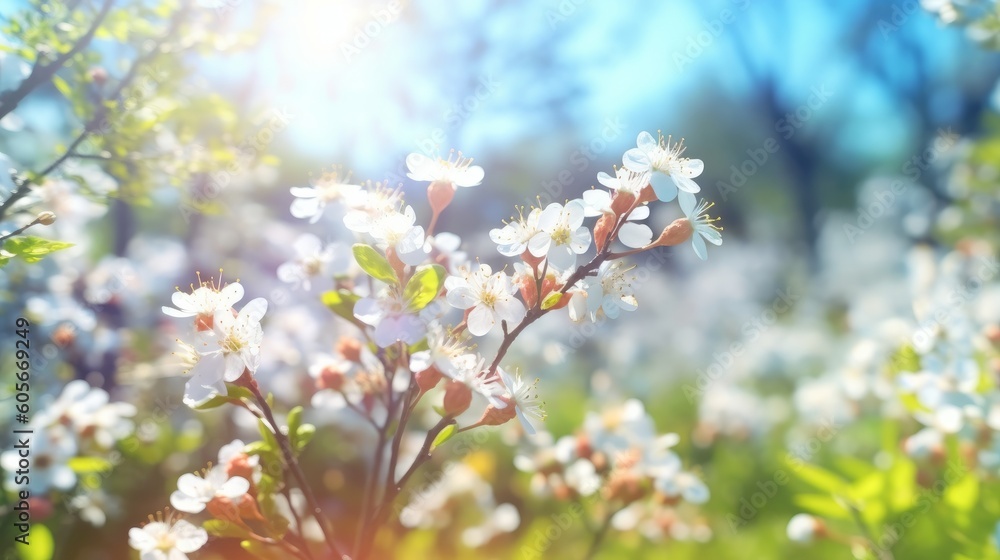 Marvel at a blurred spring background, with a blooming glade, trees, and blue sky enhancing the sunny day. A splendid display of nature, created by AI.
Marvel at a blurred spring background, with a blooming glade, trees, and blue sky enhancing the sunny day. A splendid display of nature, created by AI.