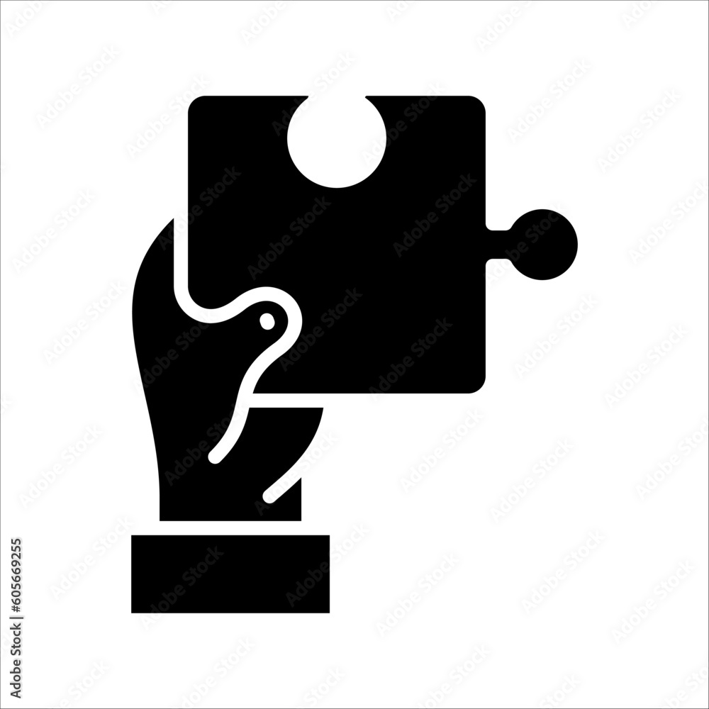 Obraz premium Solid vector icon for missing puzzle piece which can be used various design projects.